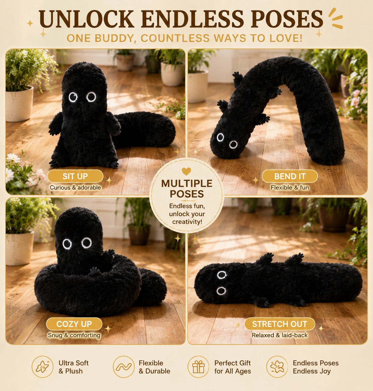 Witch Hat Atelier Black Brushbuddy Plush - 40 cm / 15.9 in
