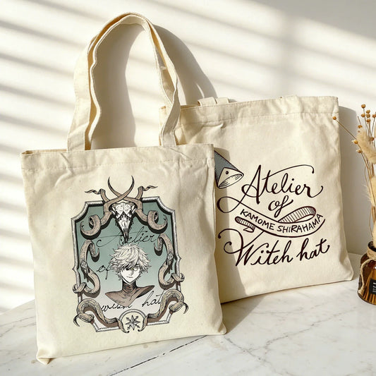 Witch Hat Atelier Large Tote Bag 35x40cm (13.8 x 15.7 in) - Qifrey
