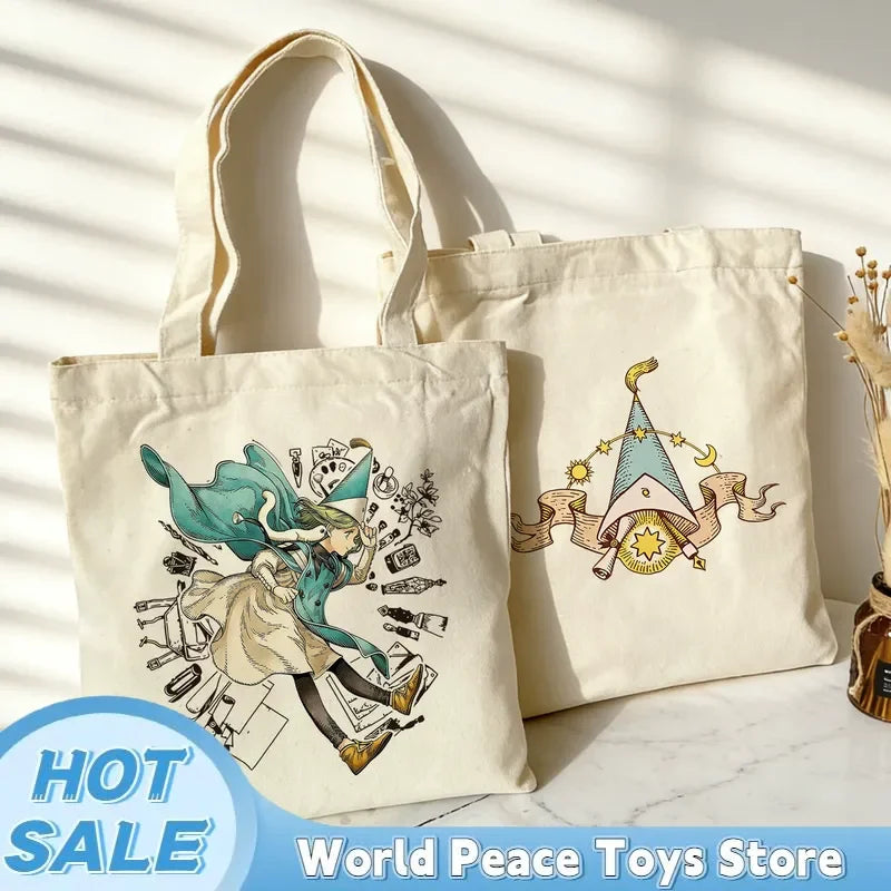 Witch Hat Atelier Large Tote Bag 35x40cm (13.8 x 15.7 in) - Qifrey